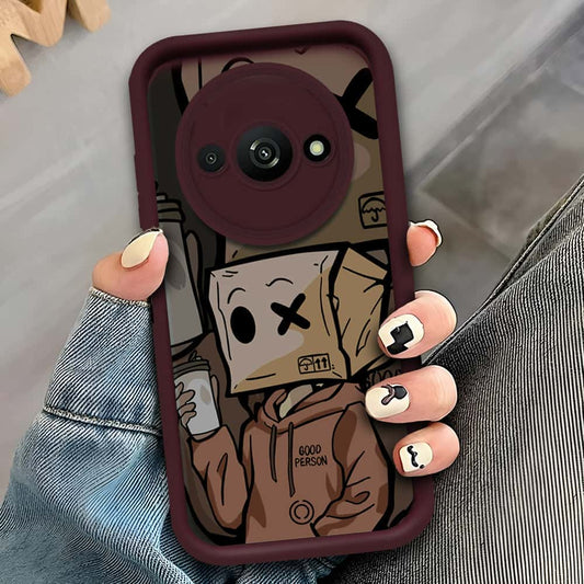 Xiaomi Redmi A3 - Maroon - D3 - ONation Step Up Series - HQ Liquid Silicone Soft Case