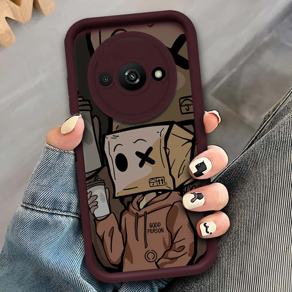 Xiaomi Redmi A3x - Maroon - D3 - ONation Step Up Series - HQ Liquid Silicone Soft Case