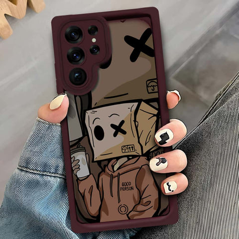 Samsung Galaxy S23 Ultra 5G  - Maroon - D3 - ONation Step Up Series - HQ Liquid Silicone Soft Case