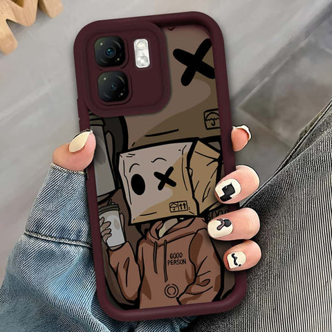 Infinix Smart 9 - Maroon - D3 - ONation Step Up Series - HQ Liquid Silicone Soft Case
