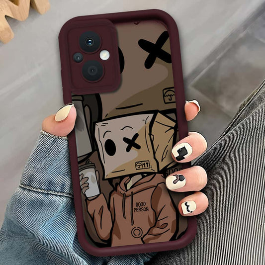 Oppo Reno8 Z - Maroon - D3 - ONation Step Up Series - HQ Liquid Silicone Soft Case