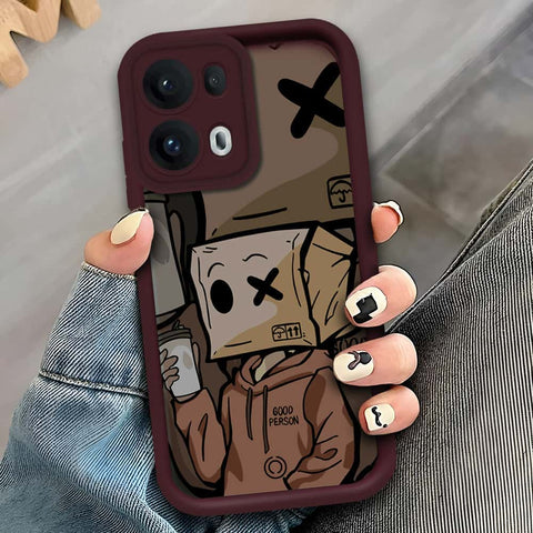 Oppo Reno 13 Pro - Maroon - D3 - ONation Step Up Series - HQ Liquid Silicone Soft Case
