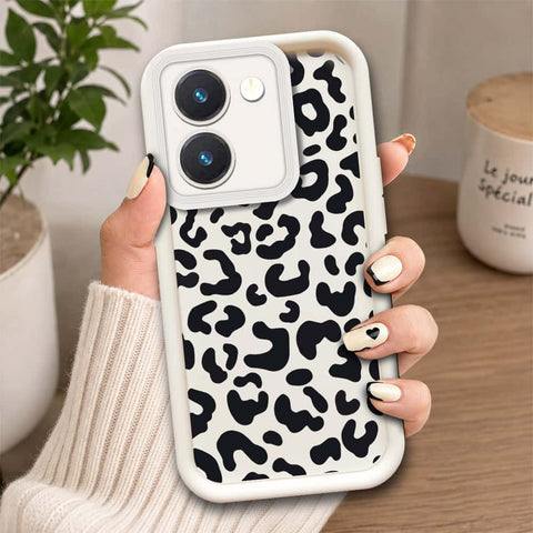 Vivo Y27s  - Offwhite - Classic Leopard Print - ONation Step Up Series - HQ Liquid Silicone Soft Case