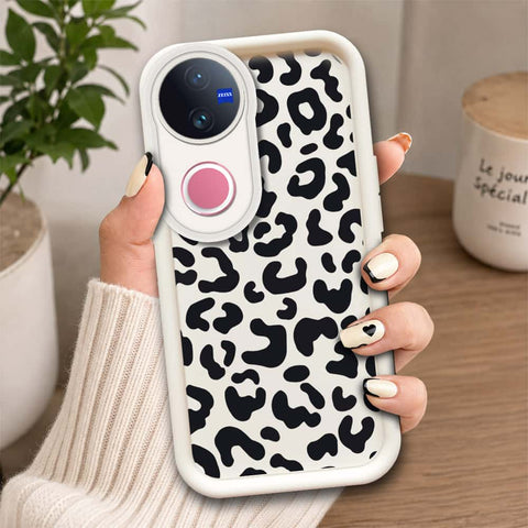 Vivo V50  - Offwhite - Classic Leopard Print - ONation Step Up Series - HQ Liquid Silicone Soft Case