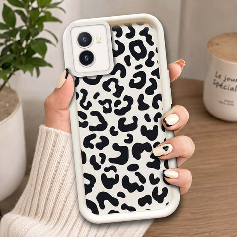 Vivo Y01  - Offwhite - Classic Leopard Print - ONation Step Up Series - HQ Liquid Silicone Soft Case