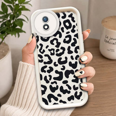Vivo Y02    - Offwhite - Classic Leopard Print - ONation Step Up Series - HQ Liquid Silicone Soft Case