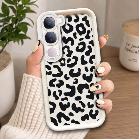 Vivo V40 Lite (IDN) - Offwhite - Classic Leopard Print - ONation Step Up Series - HQ Liquid Silicone Soft Case