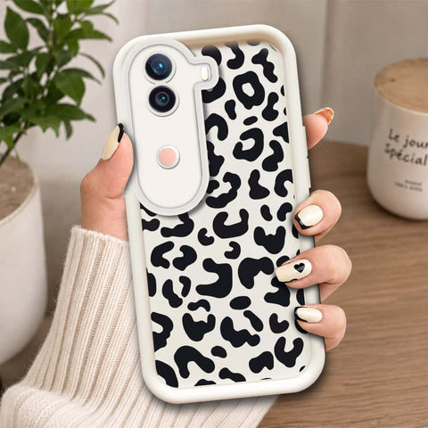 Vivo V40e  - Offwhite - Classic Leopard Print - ONation Step Up Series - HQ Liquid Silicone Soft Case