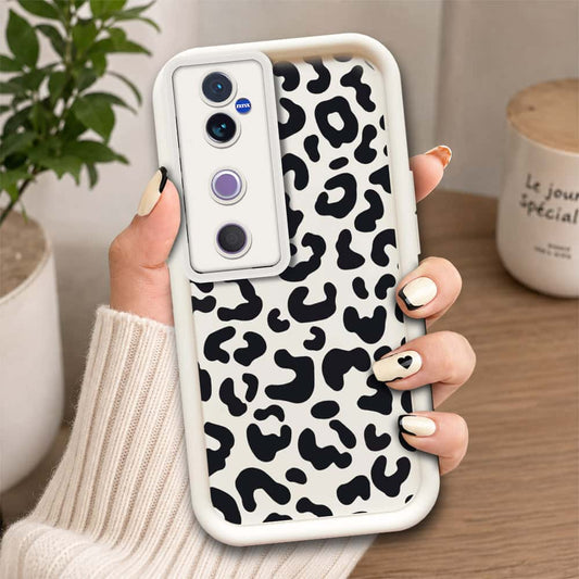 Vivo S19  - Offwhite - Classic Leopard Print - ONation Step Up Series - HQ Liquid Silicone Soft Case