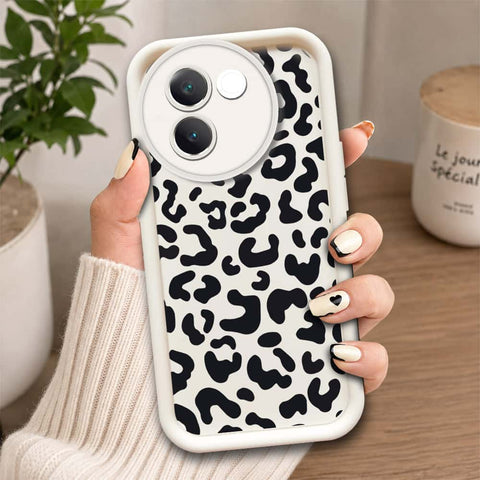 Vivo V30e  - Offwhite - Classic Leopard Print - ONation Step Up Series - HQ Liquid Silicone Soft Case
