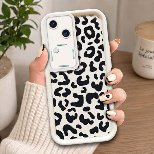 Vivo V30  - Offwhite - Classic Leopard Print - ONation Step Up Series - HQ Liquid Silicone Soft Case