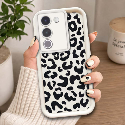 Vivo V29e  - Offwhite - Classic Leopard Print - ONation Step Up Series - HQ Liquid Silicone Soft Case