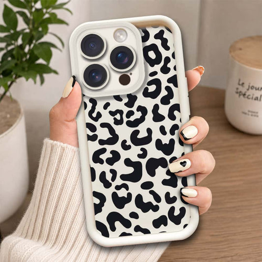 iPhone 14 Pro  - Offwhite - Classic Leopard Print - ONation Step Up Series - HQ Liquid Silicone Soft Case
