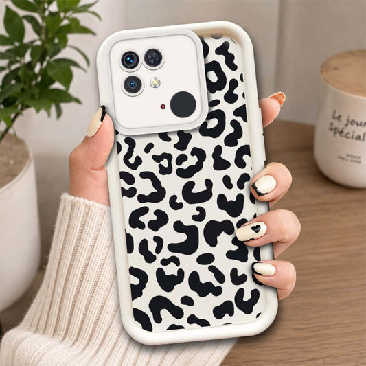 Xiaomi Redmi 10C  - Offwhite - Classic Leopard Print - ONation Step Up Series - HQ Liquid Silicone Soft Case