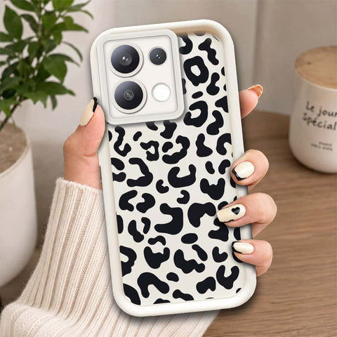 Xiaomi Redmi Note 13  - Offwhite - Classic Leopard Print - ONation Step Up Series - HQ Liquid Silicone Soft Case
