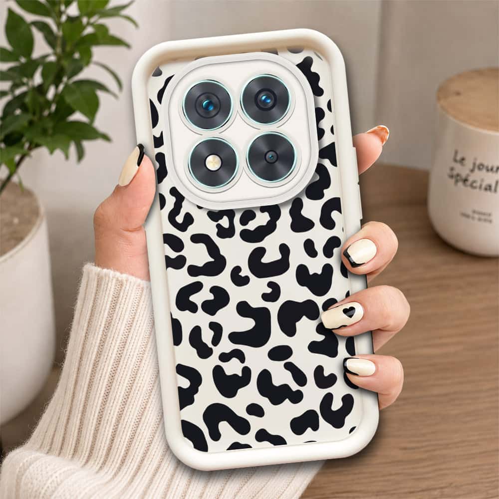 Xiaomi Redmi Note 14 Pro 4G  - Offwhite - Classic Leopard Print - ONation Step Up Series - HQ Liquid Silicone Soft Case