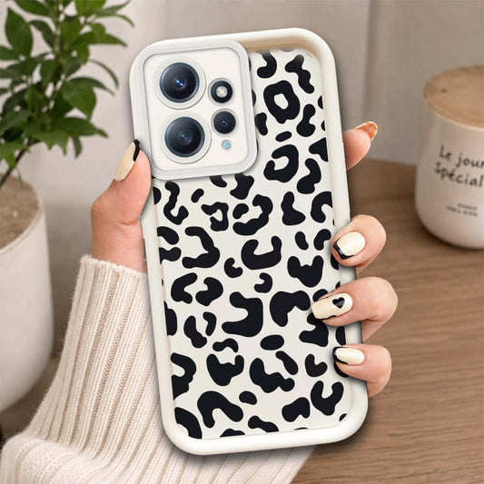 Xiaomi Redmi Note 12 4G  - Offwhite - Classic Leopard Print - ONation Step Up Series - HQ Liquid Silicone Soft Case
