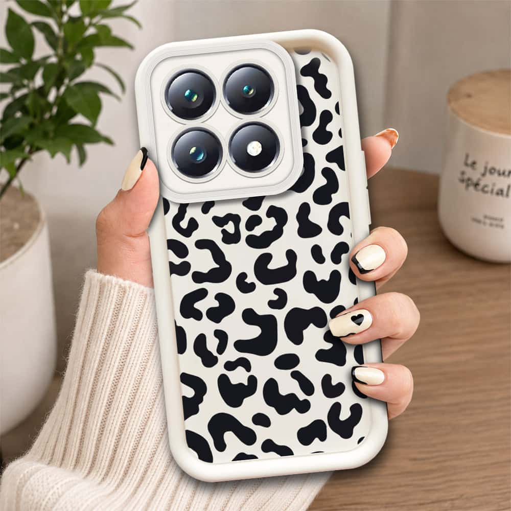 Xiaomi 14T  - Offwhite - Classic Leopard Print - ONation Step Up Series - HQ Liquid Silicone Soft Case