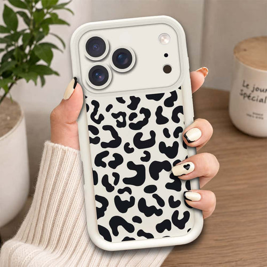 iPhone 17 Pro  - Offwhite - Classic Leopard Print - ONation Step Up Series - HQ Liquid Silicone Soft Case