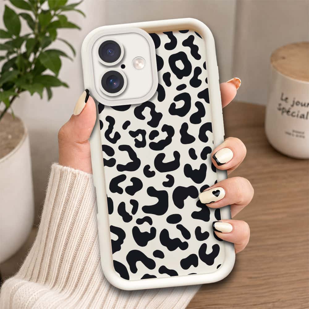 iPhone 17  - Offwhite - Classic Leopard Print - ONation Step Up Series - HQ Liquid Silicone Soft Case