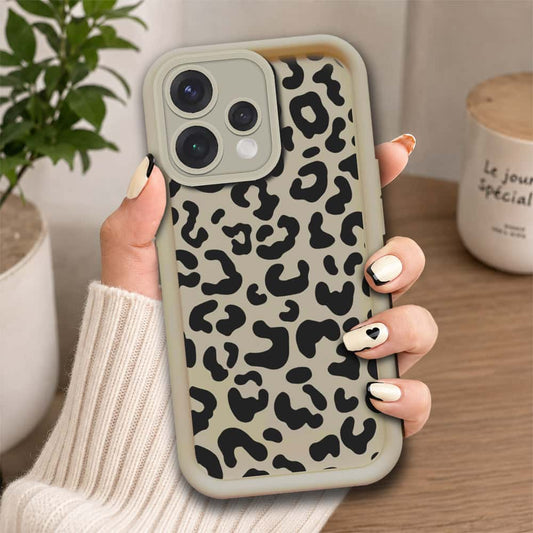 Oppo Reno 15  - Offwhite - Classic Leopard Print - ONation Step Up Series - HQ Liquid Silicone Soft Case
