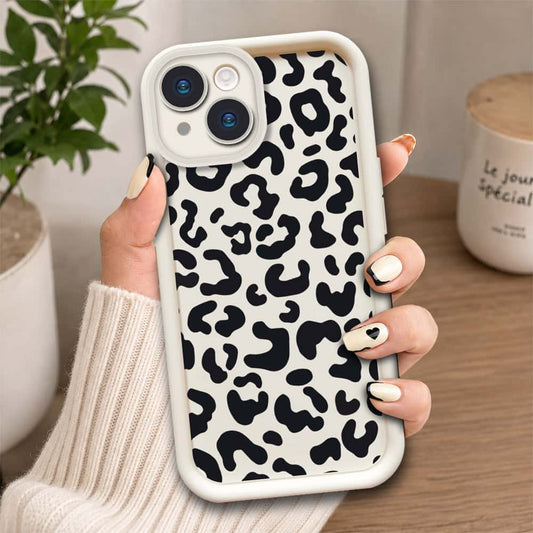 iPhone 13  - Offwhite - Classic Leopard Print - ONation Step Up Series - HQ Liquid Silicone Soft Case