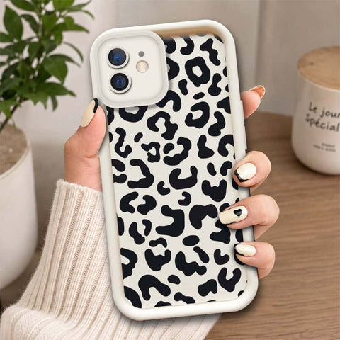 iPhone 12  - Offwhite - Classic Leopard Print - ONation Step Up Series - HQ Liquid Silicone Soft Case