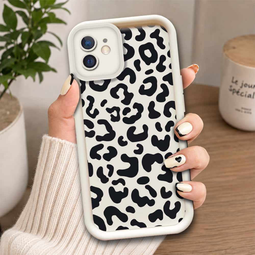 iPhone 11  - Offwhite - Classic Leopard Print - ONation Step Up Series - HQ Liquid Silicone Soft Case