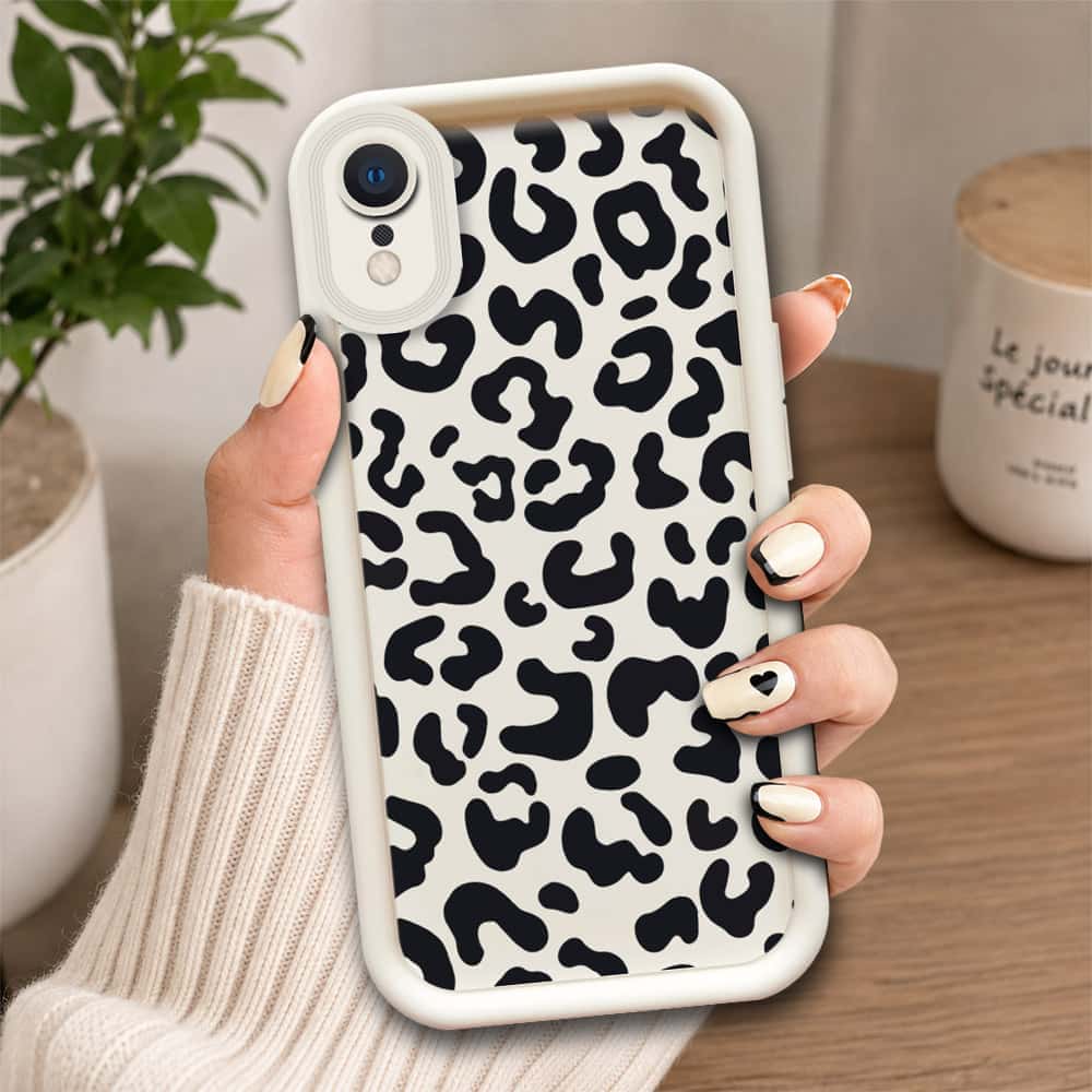 iPhone XR  - Offwhite - Classic Leopard Print - ONation Step Up Series - HQ Liquid Silicone Soft Case