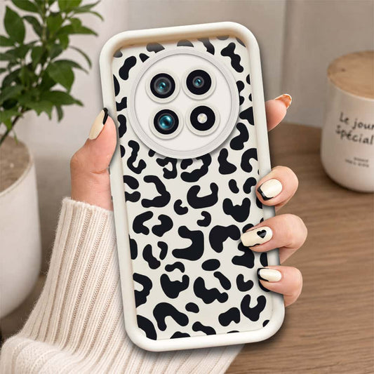 Realme 13 Pro Plus   - Offwhite - Classic Leopard Print - ONation Step Up Series - HQ Liquid Silicone Soft Case