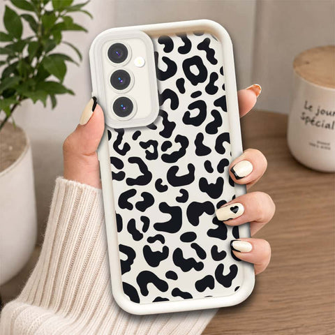 Samsung Galaxy S24 FE   - Offwhite - Classic Leopard Print - ONation Step Up Series - HQ Liquid Silicone Soft Case