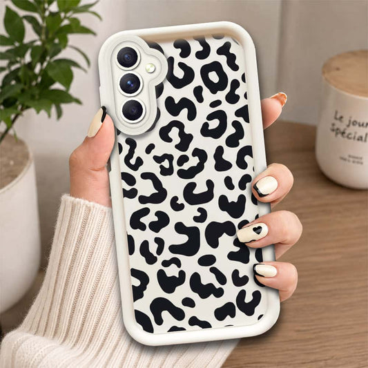 Samsung Galaxy A05s  - Offwhite - Classic Leopard Print - ONation Step Up Series - HQ Liquid Silicone Soft Case
