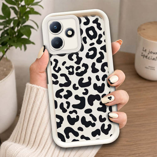 Infinix Hot 30 Play  - Offwhite - Classic Leopard Print - ONation Step Up Series - HQ Liquid Silicone Soft Case