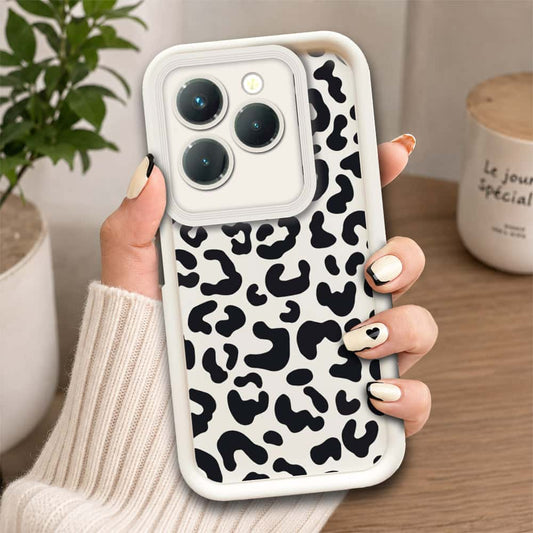 Infinix Hot 40  - Offwhite - Classic Leopard Print - ONation Step Up Series - HQ Liquid Silicone Soft Case