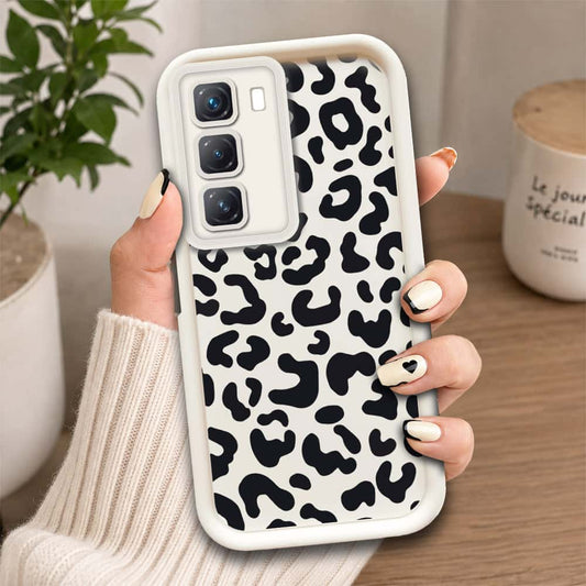 Infinix Hot 50  - Offwhite - Classic Leopard Print - ONation Step Up Series - HQ Liquid Silicone Soft Case