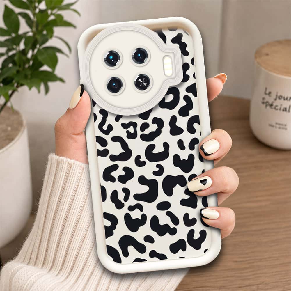 Tecno Spark 20 Pro Plus  - Offwhite - Classic Leopard Print - ONation Step Up Series - HQ Liquid Silicone Soft Case