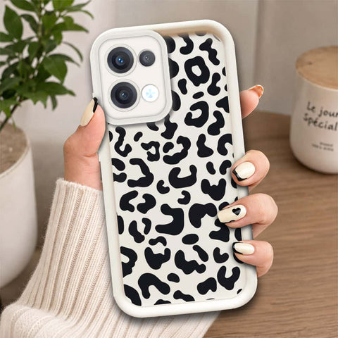 Oppo Reno 13  - Offwhite - Classic Leopard Print - ONation Step Up Series - HQ Liquid Silicone Soft Case