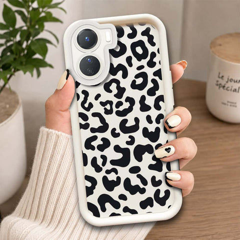 Vivo Y16  - Offwhite - Classic Leopard Print - ONation Step Up Series - HQ Liquid Silicone Soft Case