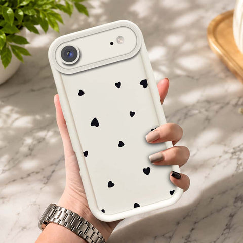 iPhone 17 Air  - Offwhite - Classic Heart Print - ONation Step Up Series - HQ Liquid Silicone Soft Case