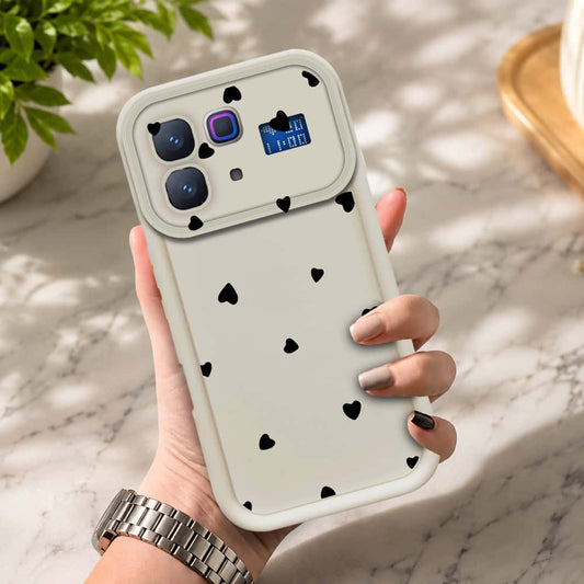 Infinix Note 60 Pro  - Offwhite - Classic Heart Print - ONation Step Up Series - HQ Liquid Silicone Soft Case