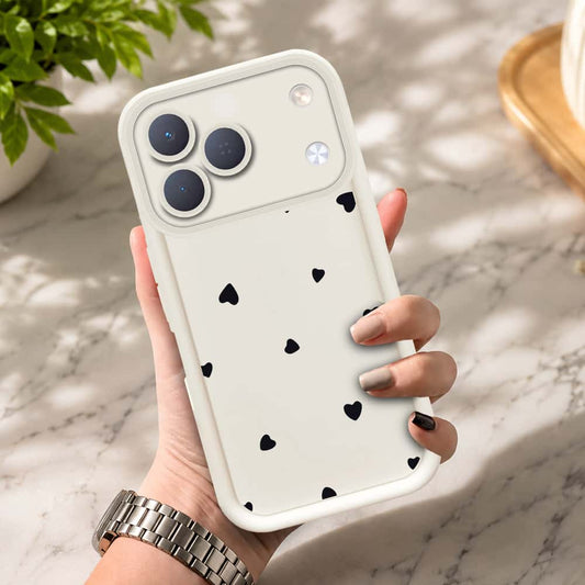 Tecno Spark 50 4G - Offwhite - Classic Heart Print - ONation Step Up Series - HQ Liquid Silicone Soft Case
