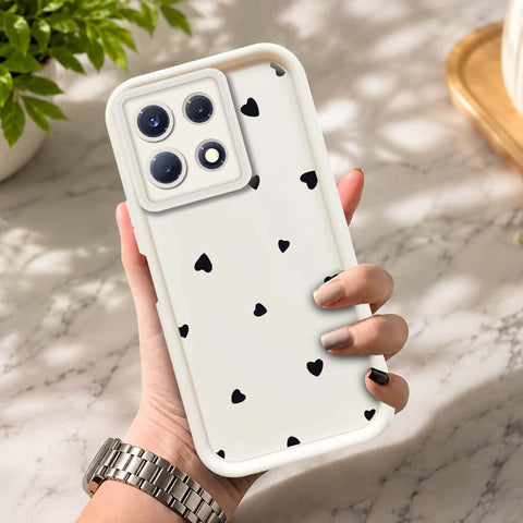 Infinix Note 30 - Offwhite - Classic Heart Print - ONation Step Up Series - HQ Liquid Silicone Soft Case