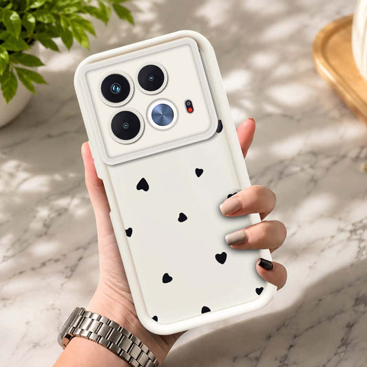 Infinix Note 40  - Offwhite - Classic Heart Print - ONation Step Up Series - HQ Liquid Silicone Soft Case