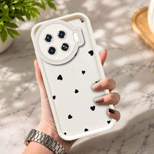 Tecno Spark 20 Pro Plus  - Offwhite - Classic Heart Print - ONation Step Up Series - HQ Liquid Silicone Soft Case