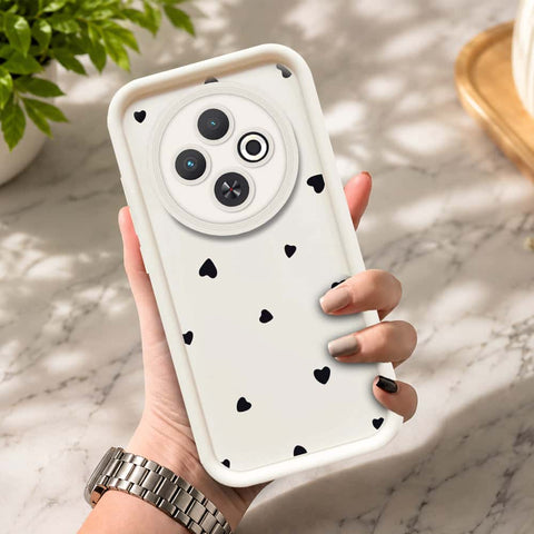 Tecno Spark 30C 4G - Offwhite - Classic Heart Print - ONation Step Up Series - HQ Liquid Silicone Soft Case
