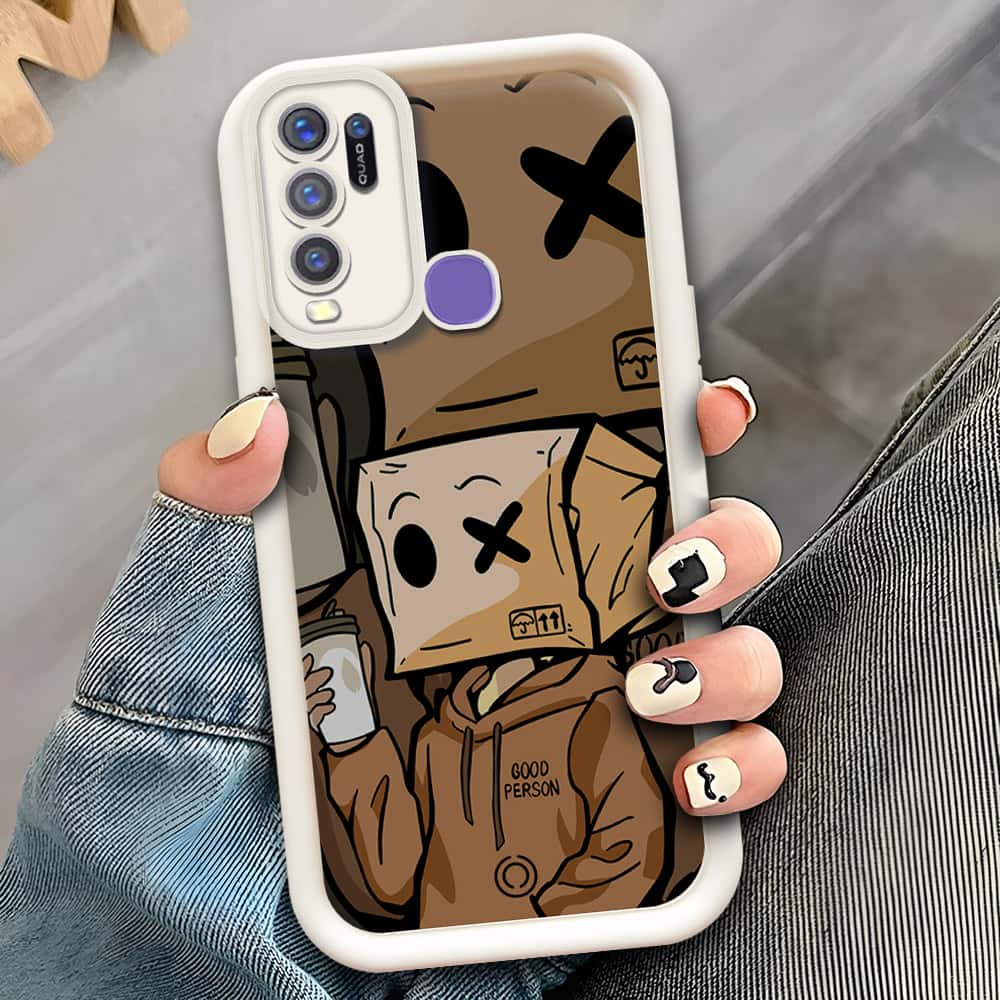 Vivo Y50  - Offwhite - D4 - ONation Step Up Series - HQ Liquid Silicone Soft Case