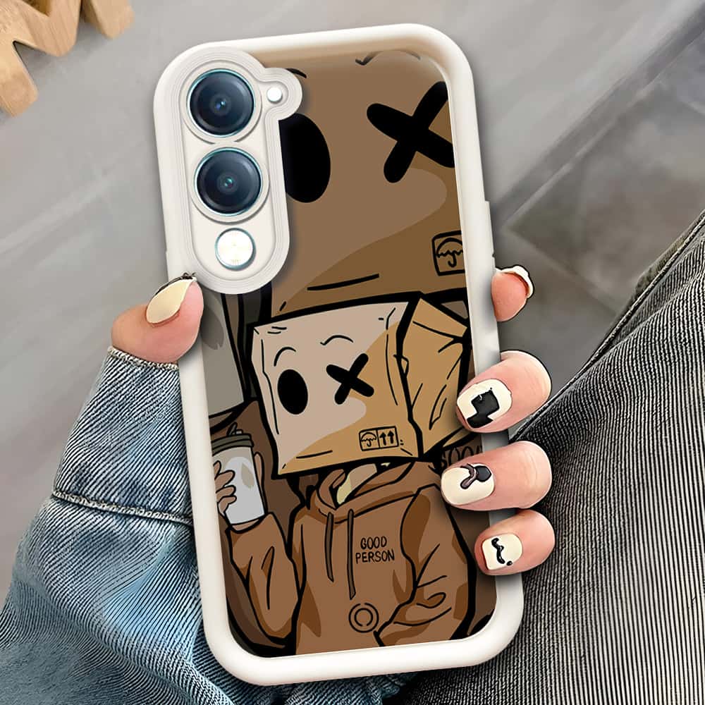 Vivo Y04  - Offwhite - D4 - ONation Step Up Series - HQ Liquid Silicone Soft Case