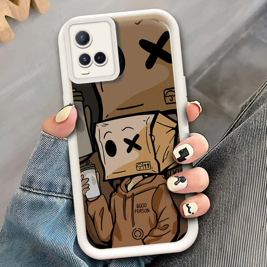 Vivo Y21e  - Offwhite - D4 - ONation Step Up Series - HQ Liquid Silicone Soft Case