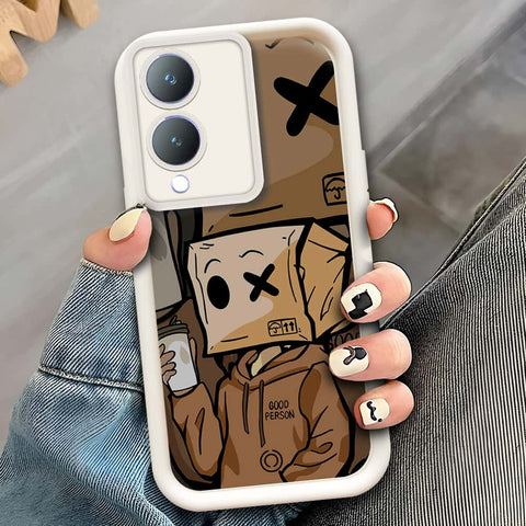 Vivo Y28 5G  - Offwhite - D4 - ONation Step Up Series - HQ Liquid Silicone Soft Case