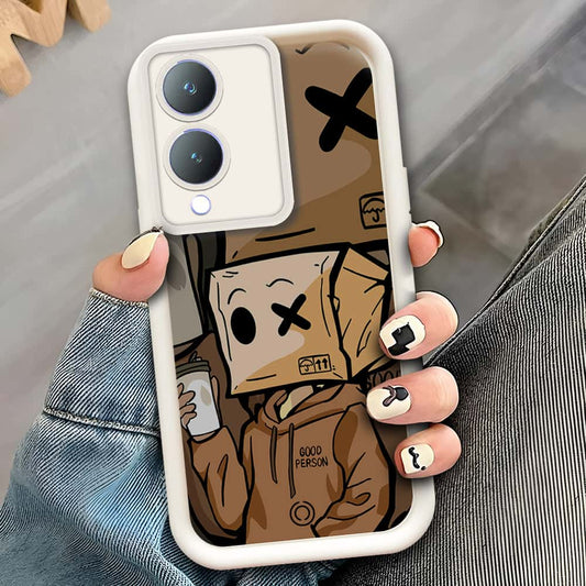 Vivo Y17s  - Offwhite - D4 - ONation Step Up Series - HQ Liquid Silicone Soft Case
